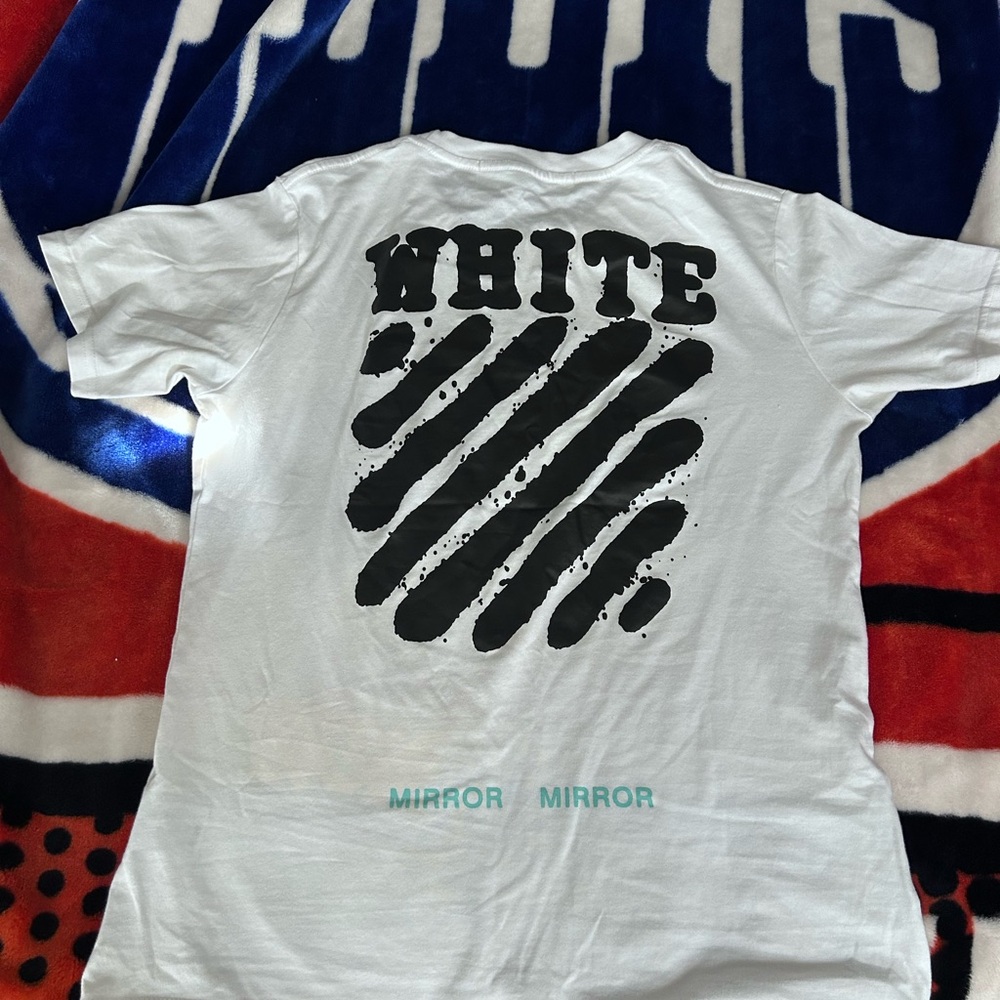 Off-White White Tee with Black Text